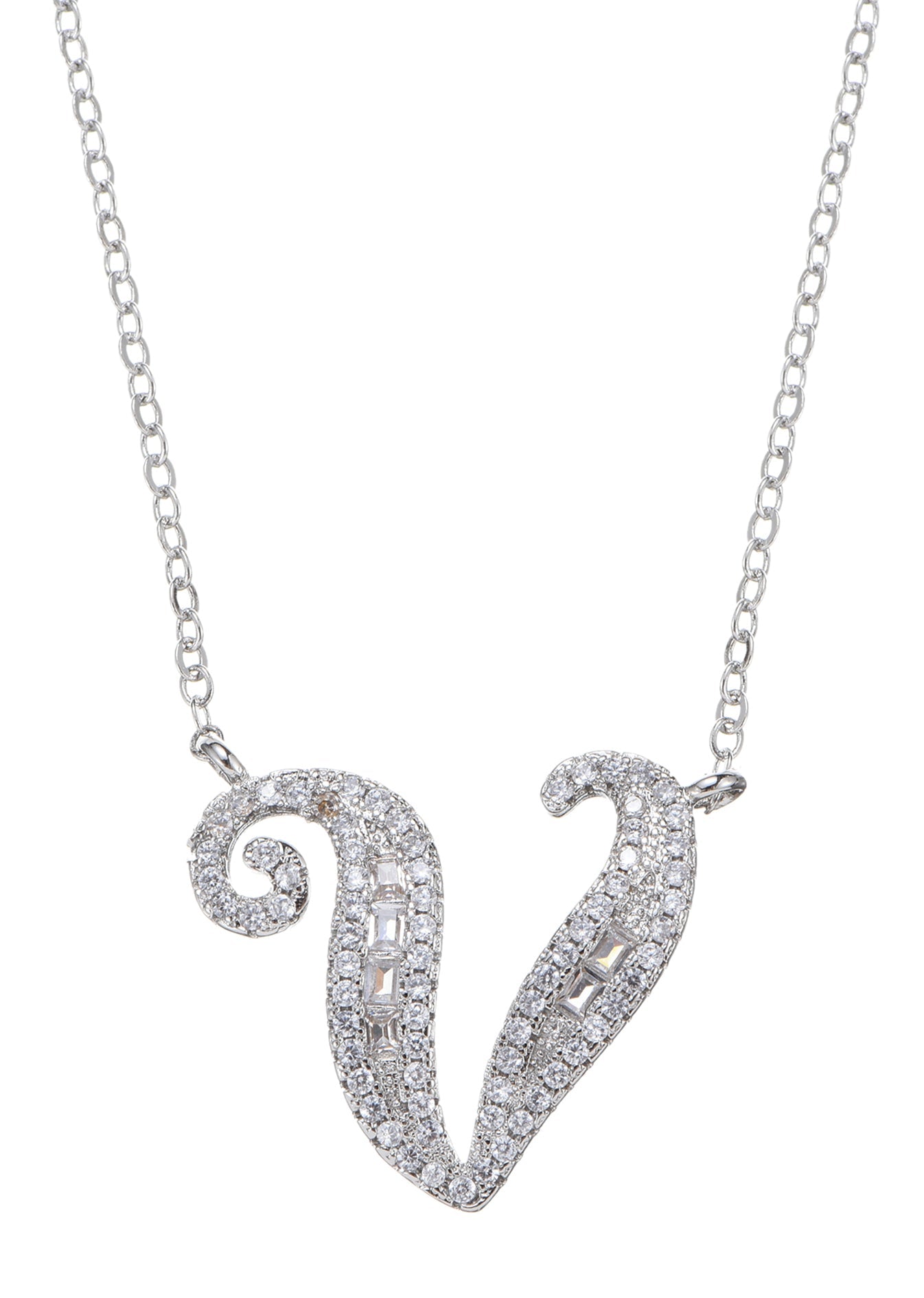 Alphabet Initial Letter Gemstone Necklace