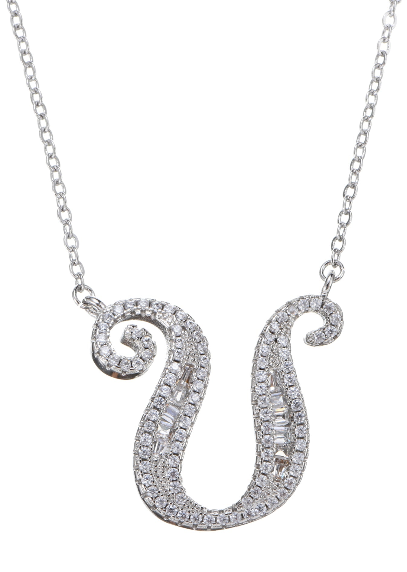 Alphabet Initial Letter Gemstone Necklace