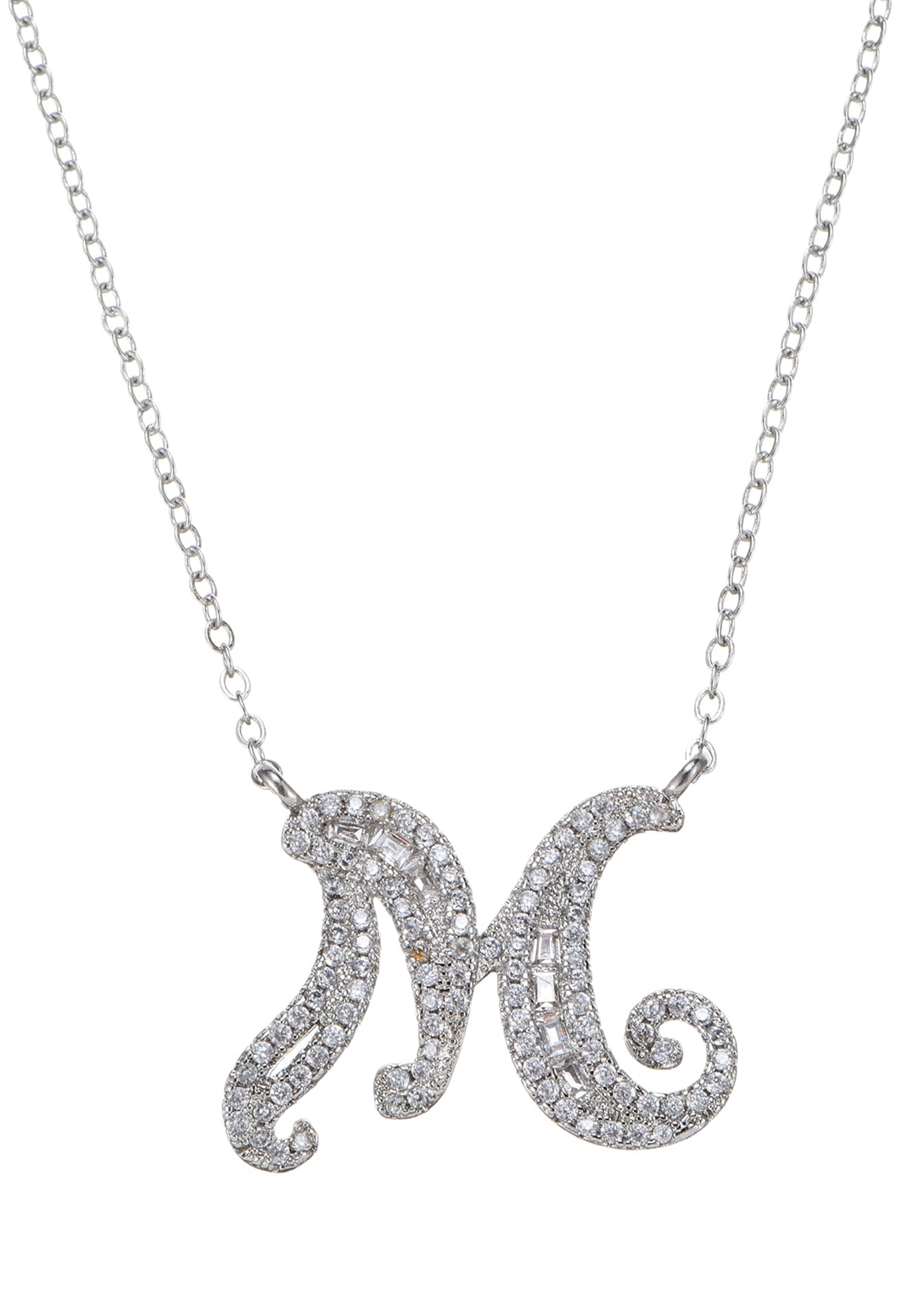 Alphabet Initial Letter Gemstone Necklace