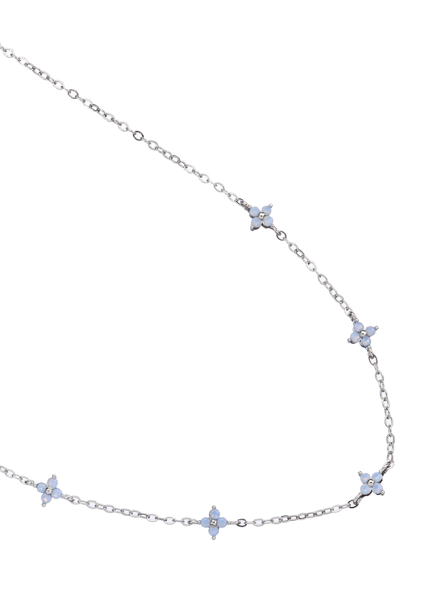 Schneewittchen Mini Blau Klee Halskette