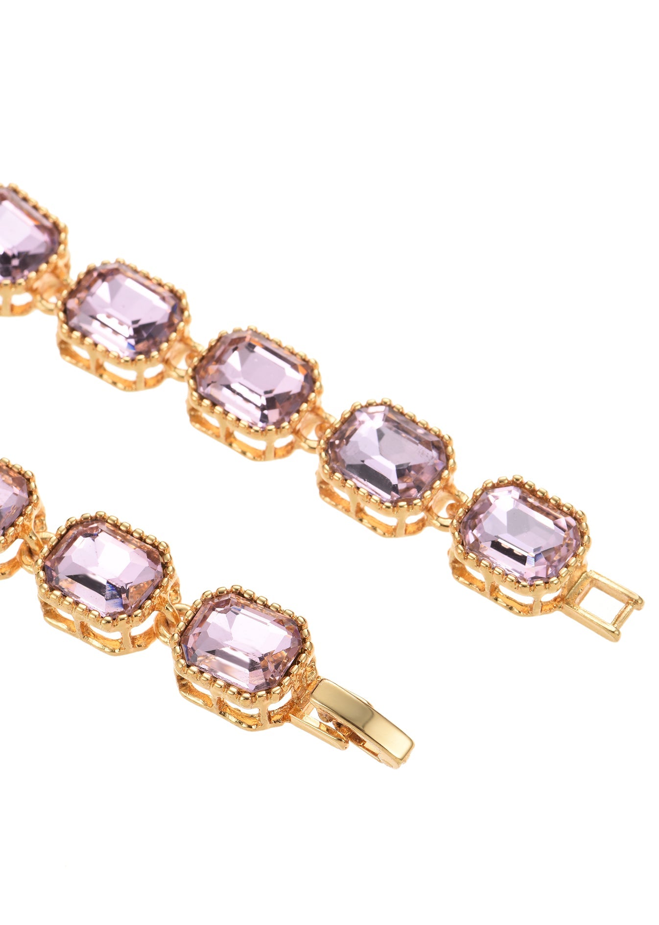 Bracciale dorato con pietre rosa Maddy