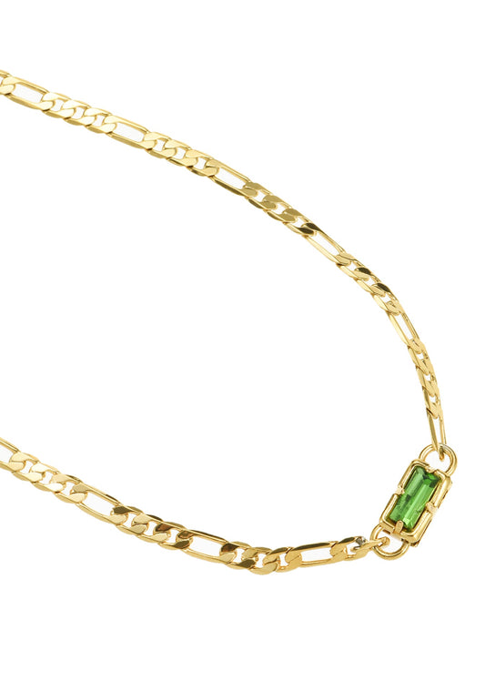 Gary Green Stone Goldene Halskette