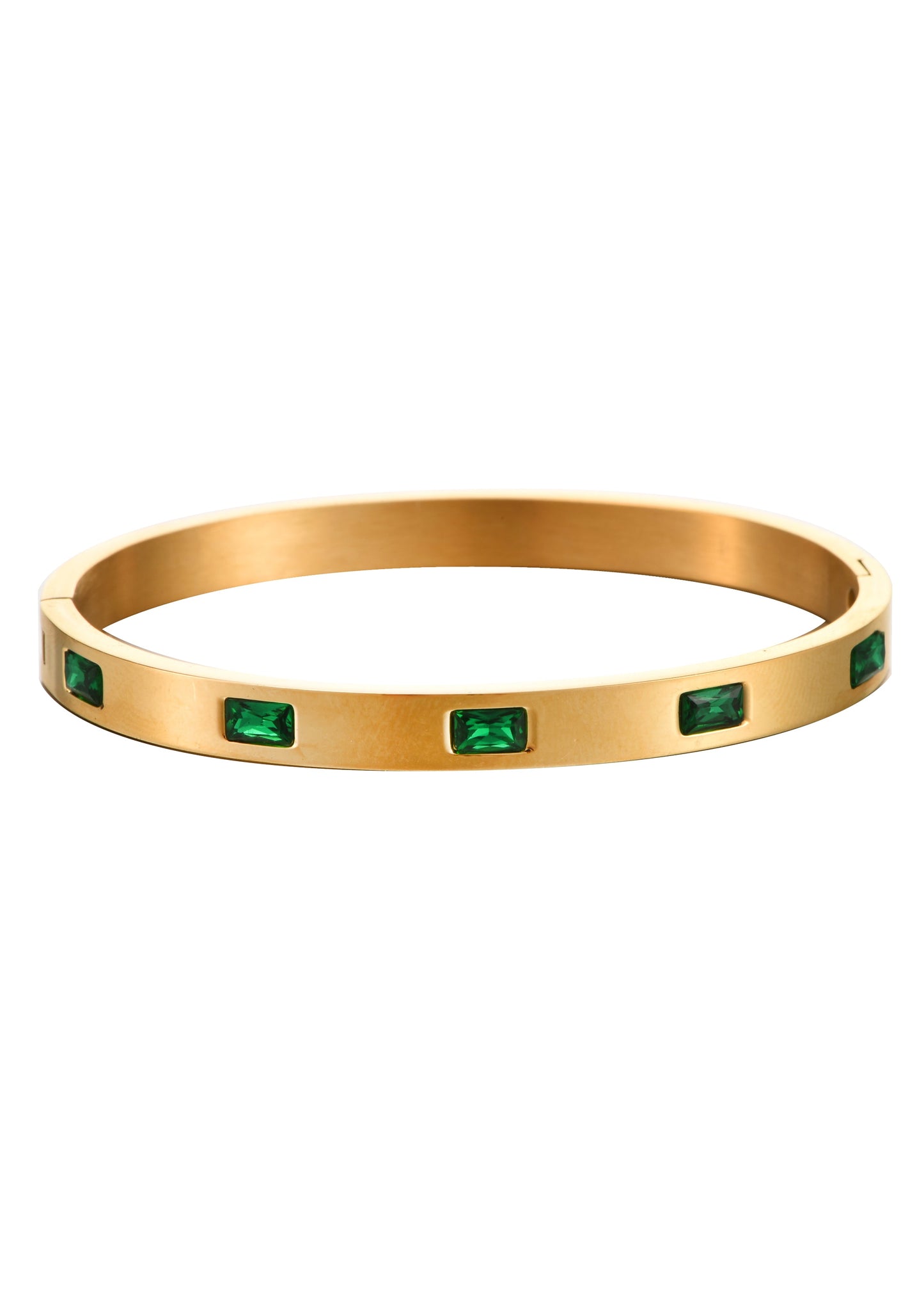 Delilah Goldenes Armband mit grünen Steinen