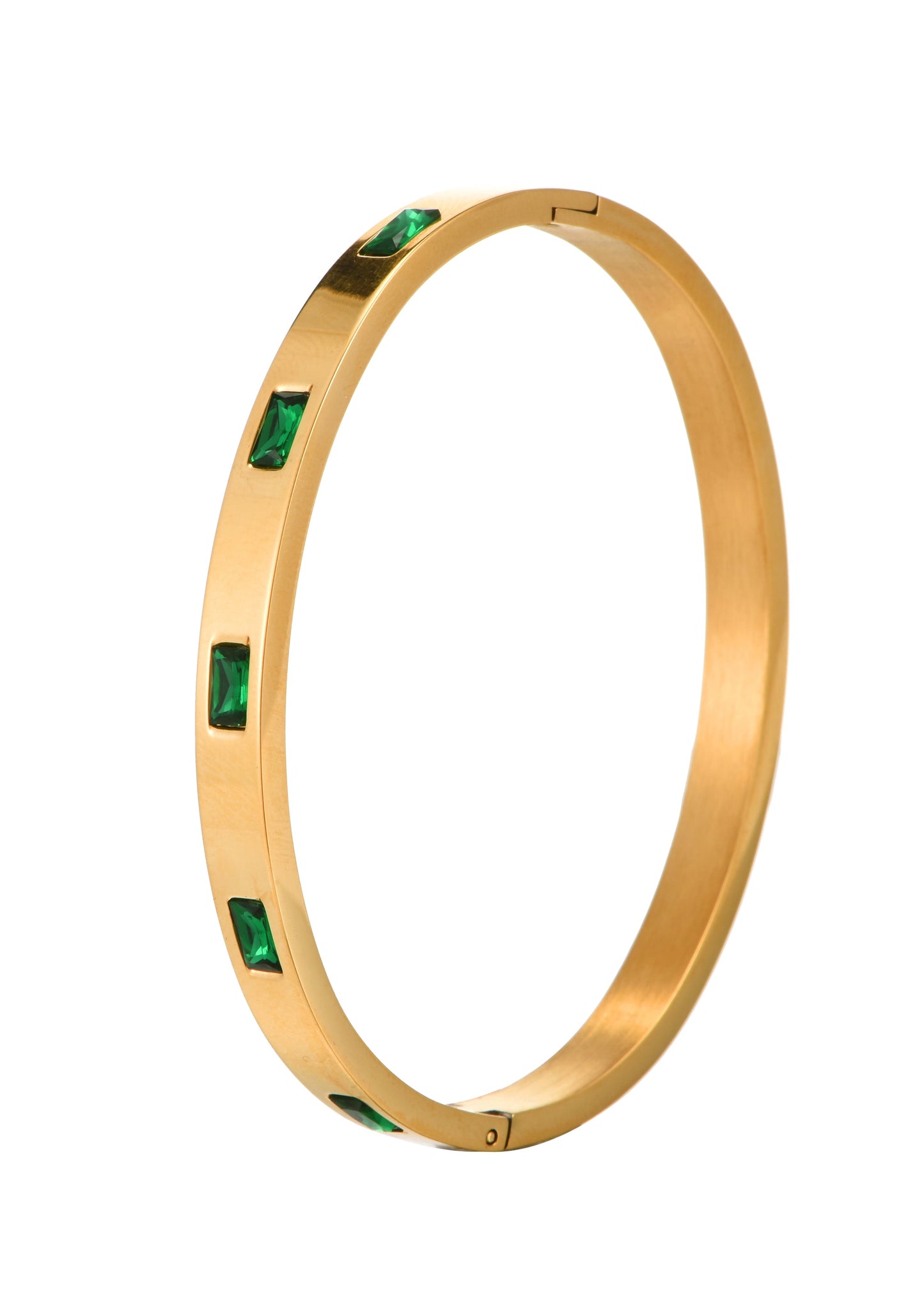 Delilah Goldenes Armband mit grünen Steinen