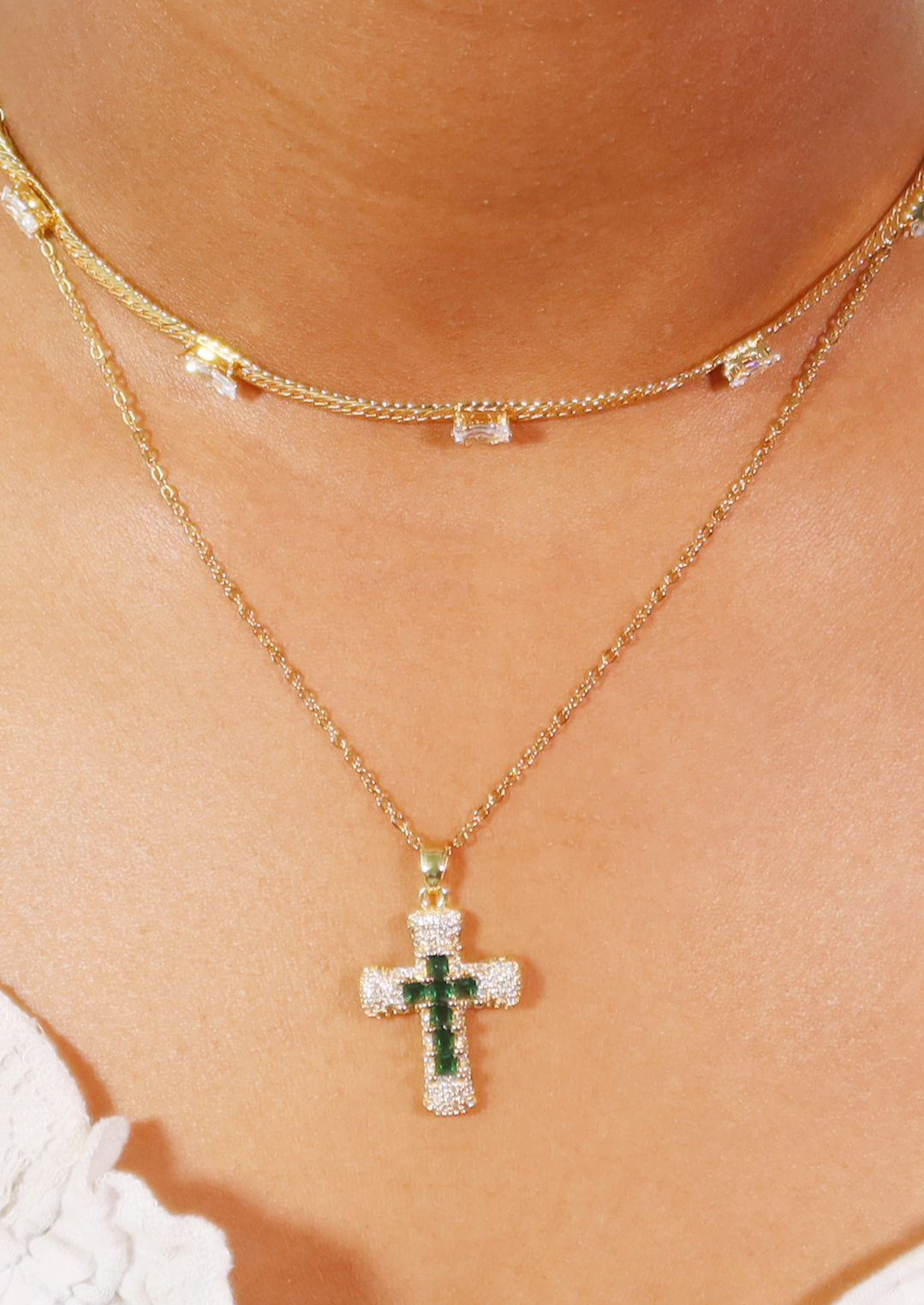 Wunderland Diamant Steine Goldene Halskette
