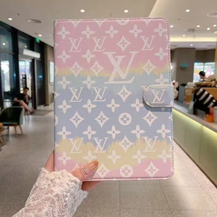 Custodia per iPad con design rosa arcobaleno