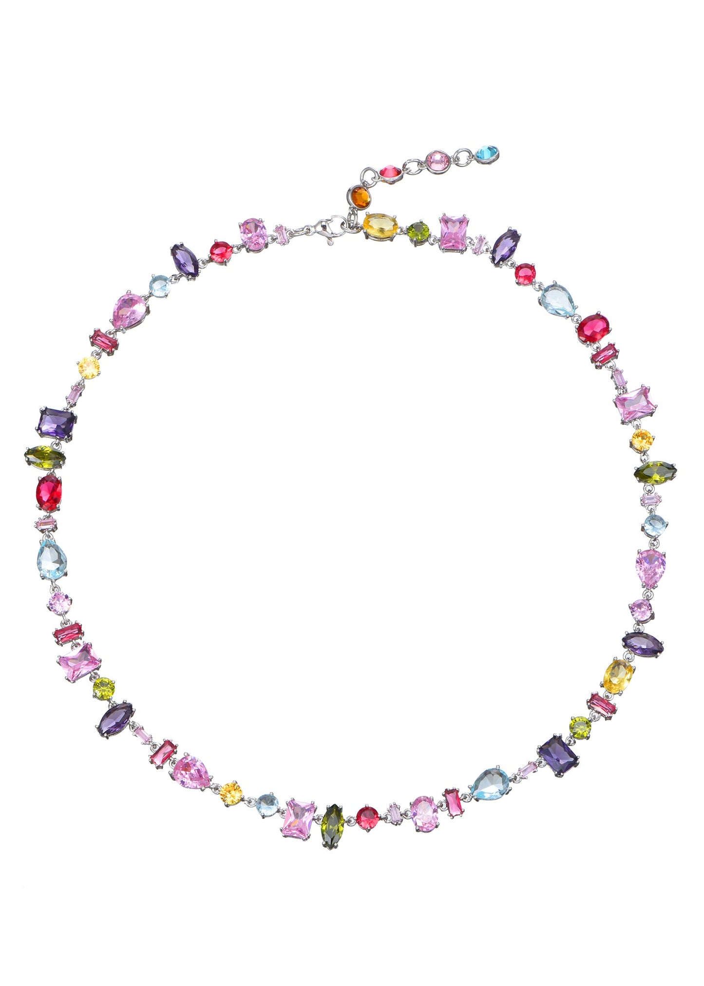 Collana in argento con cristalli colorati Kylie