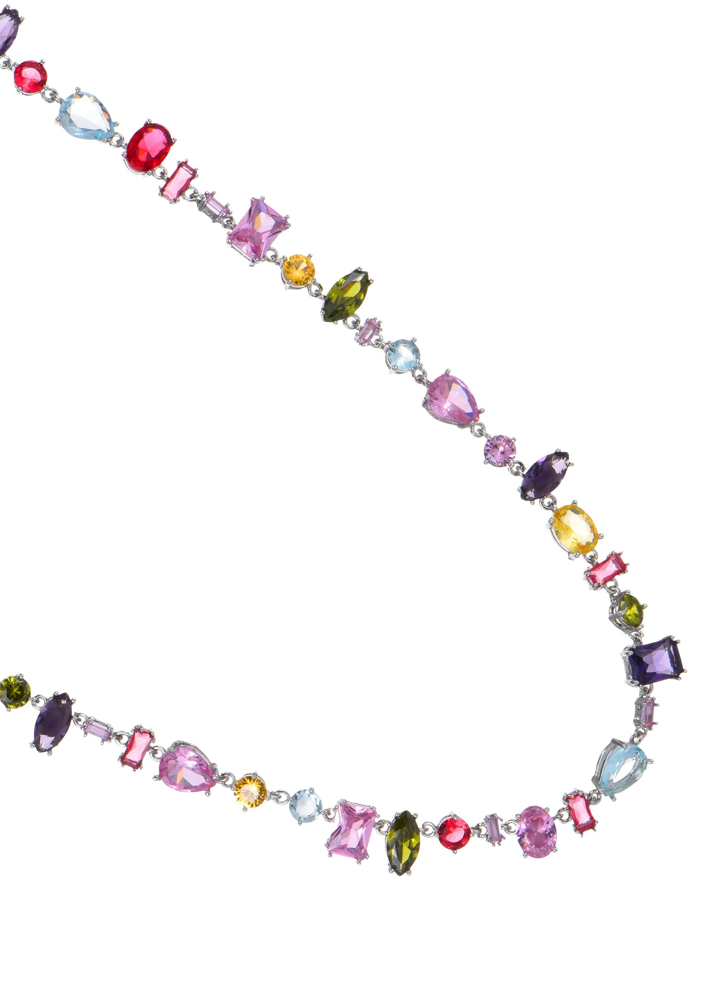 Collana in argento con cristalli colorati Kylie