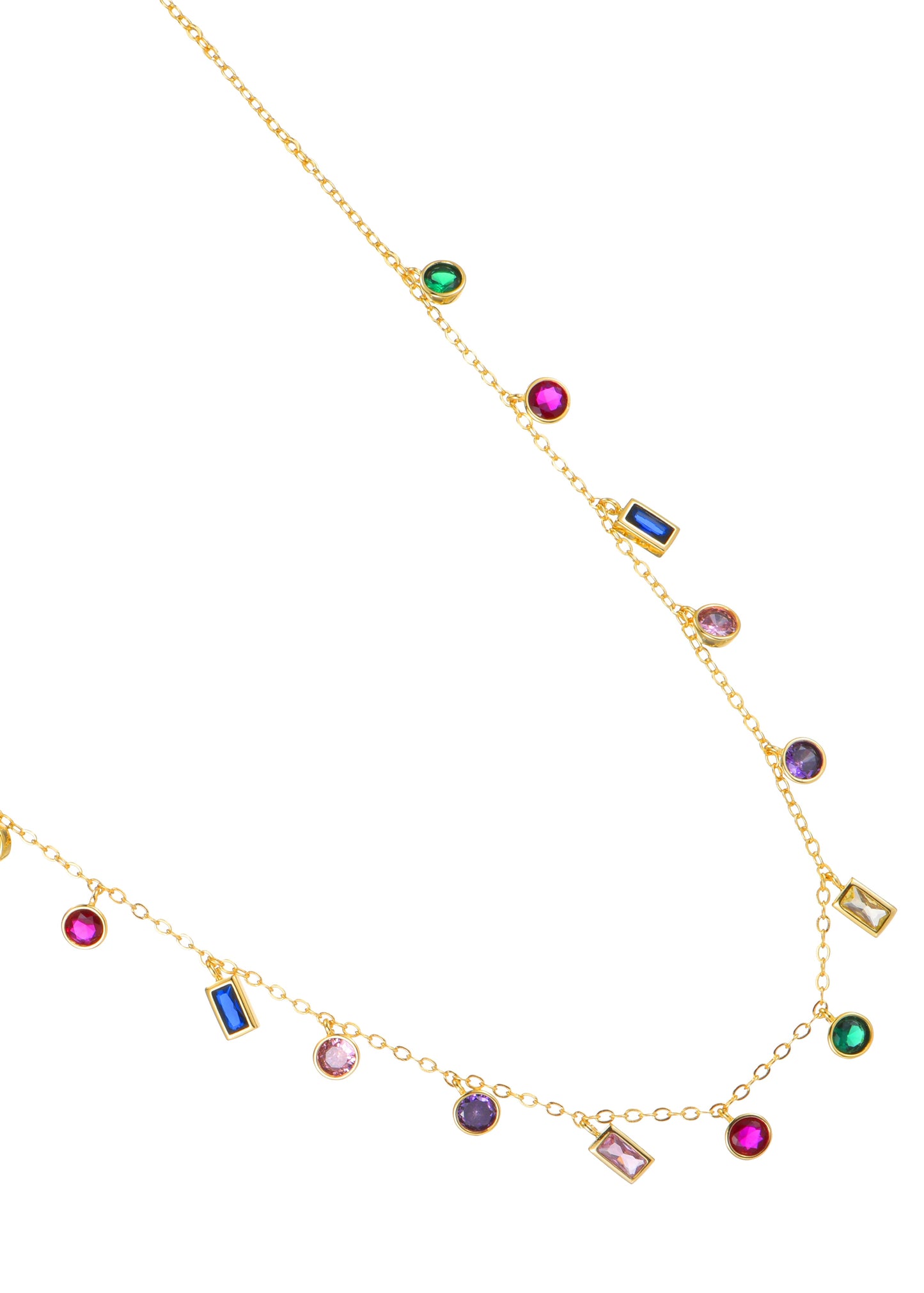 Bunte goldene Halskette mit Kristallen von Dixie