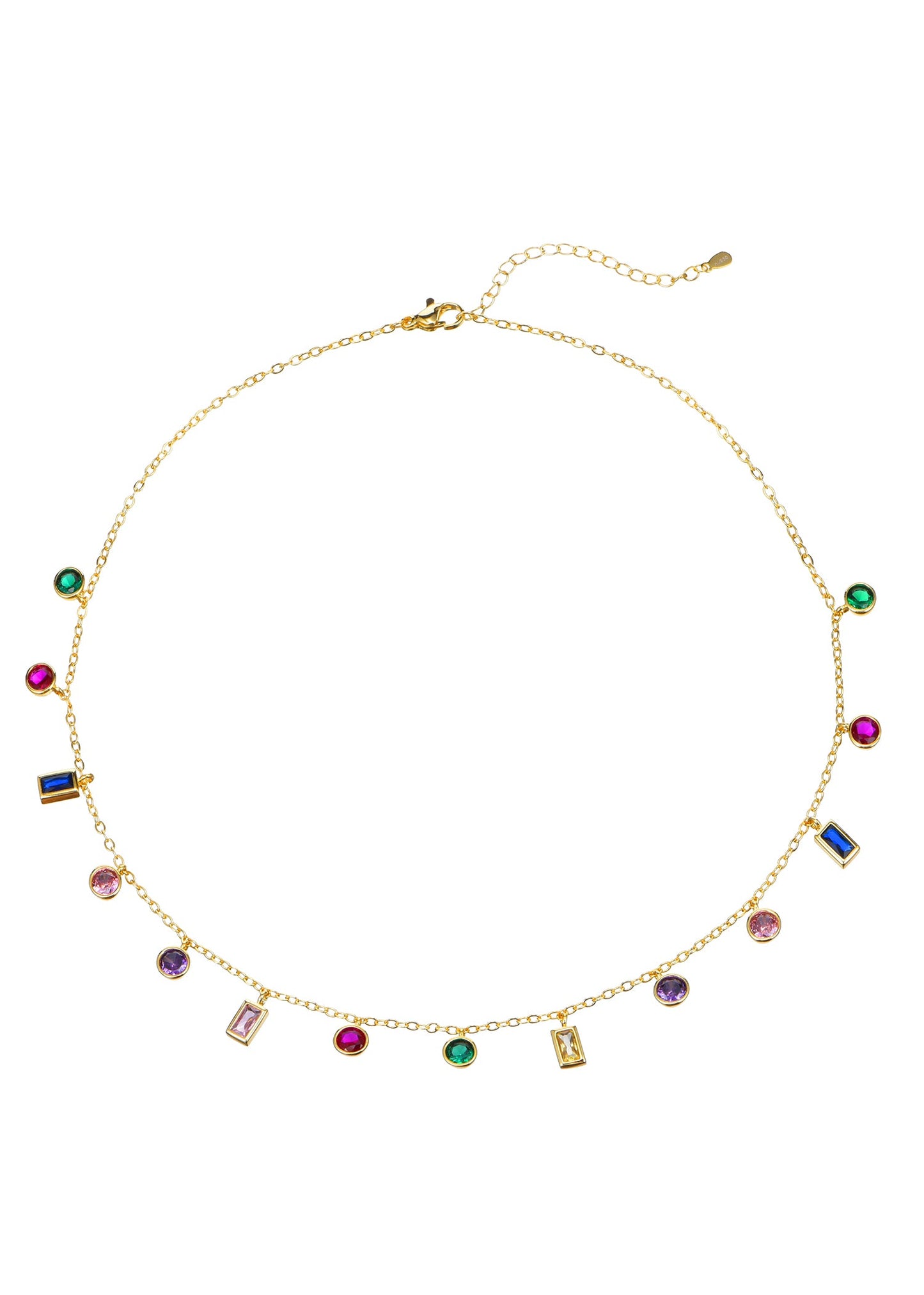 Bunte goldene Halskette mit Kristallen von Dixie