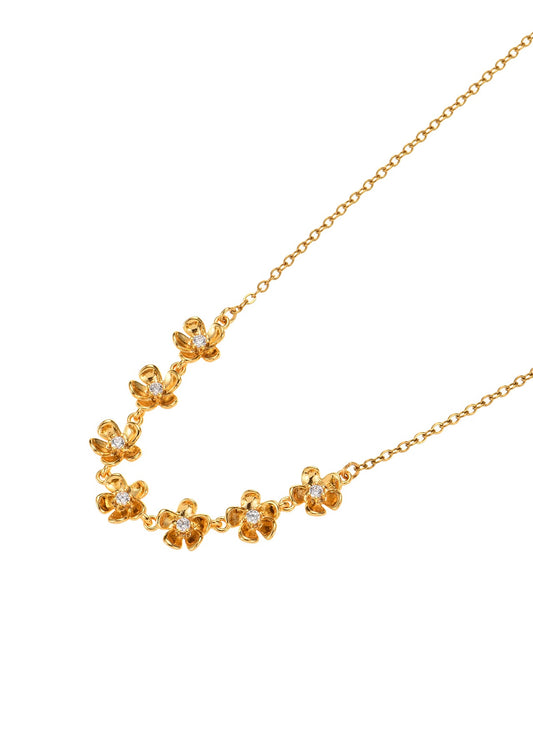 Fiona Blume Blühende Goldene Halskette