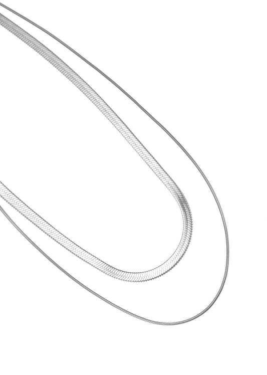 Kostenlose Faya Silber Doppellagige Halskette