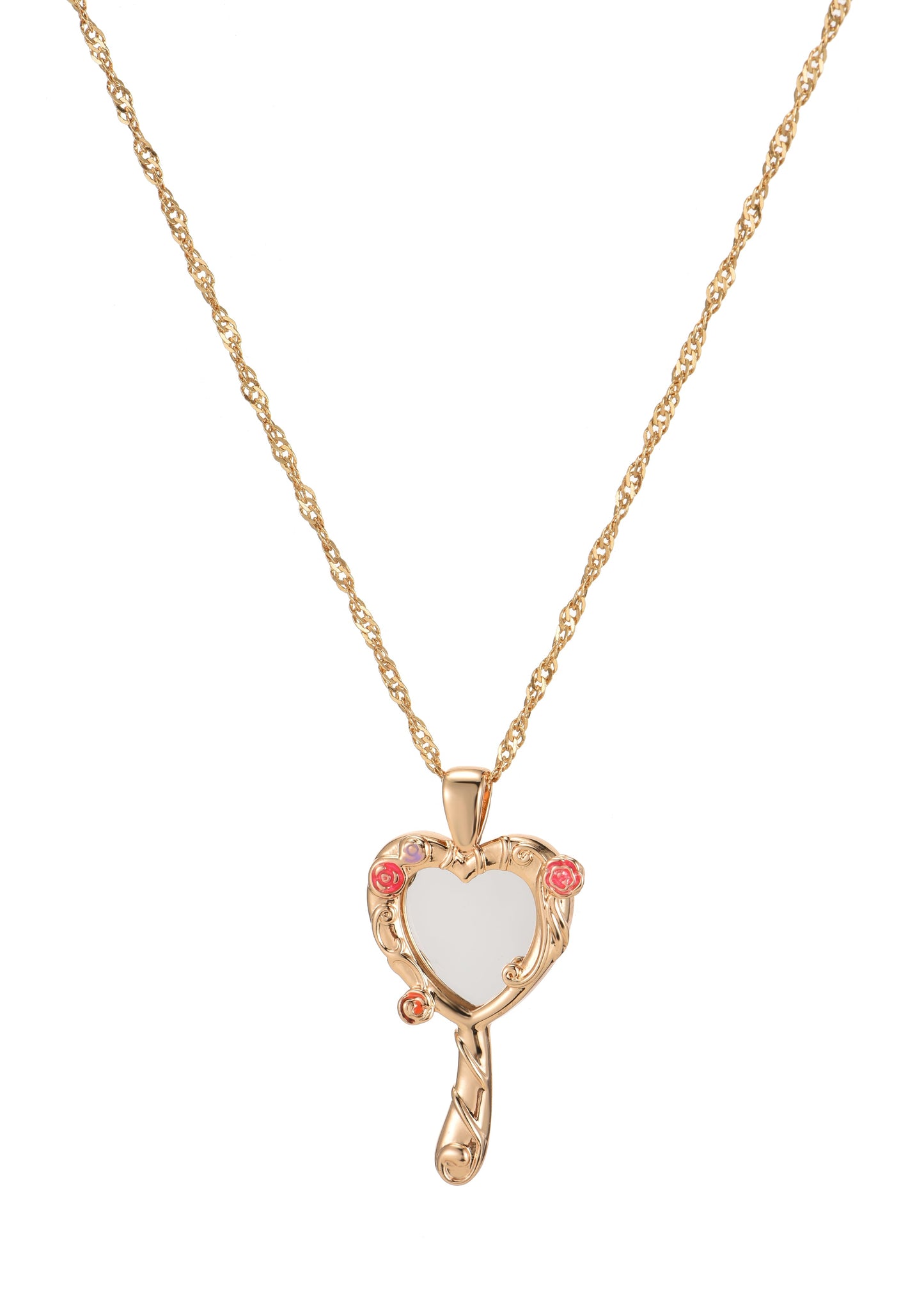 Beauty On My Face Mirror Golden Necklace