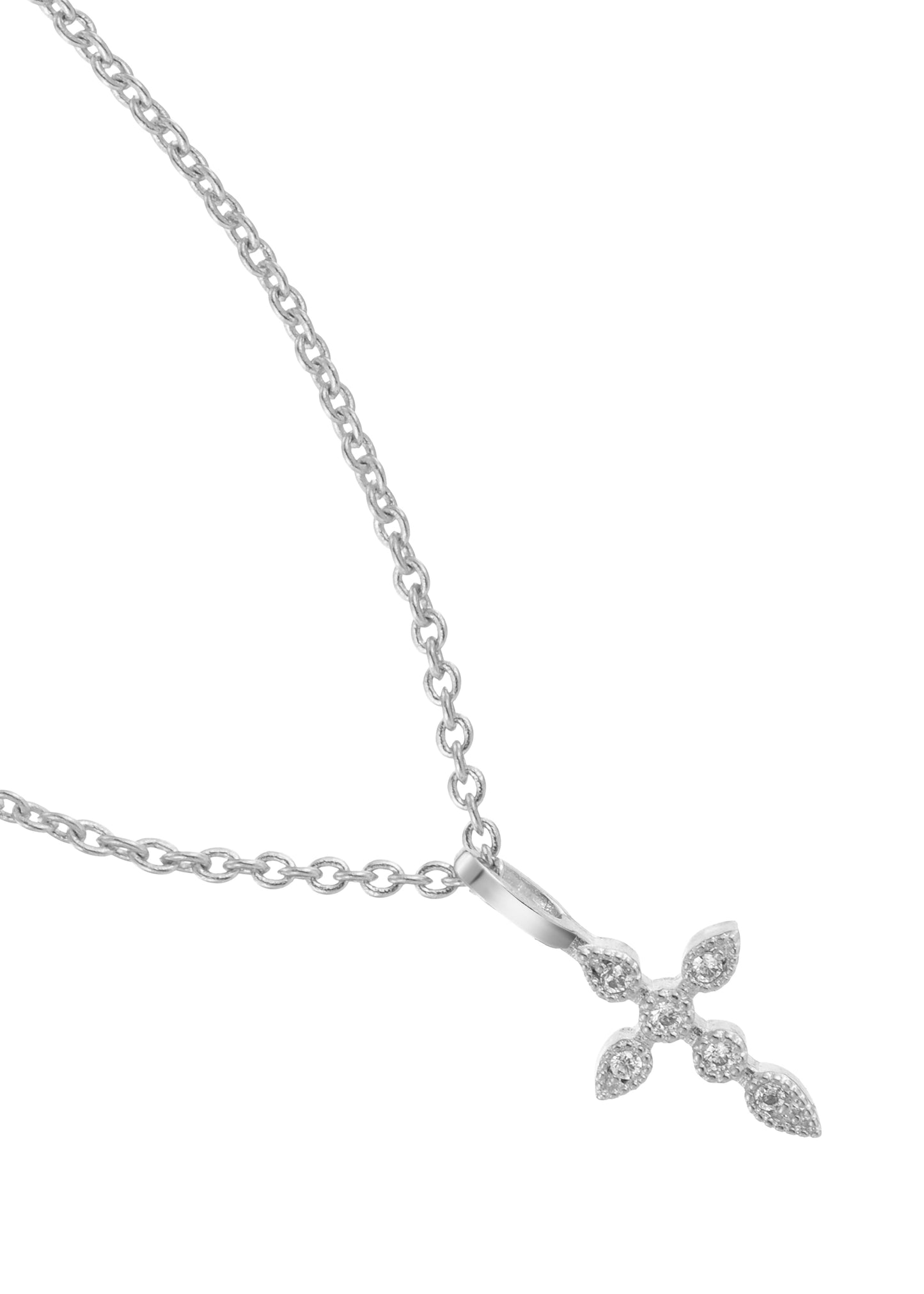 Collana in argento con croce di diamanti Rango