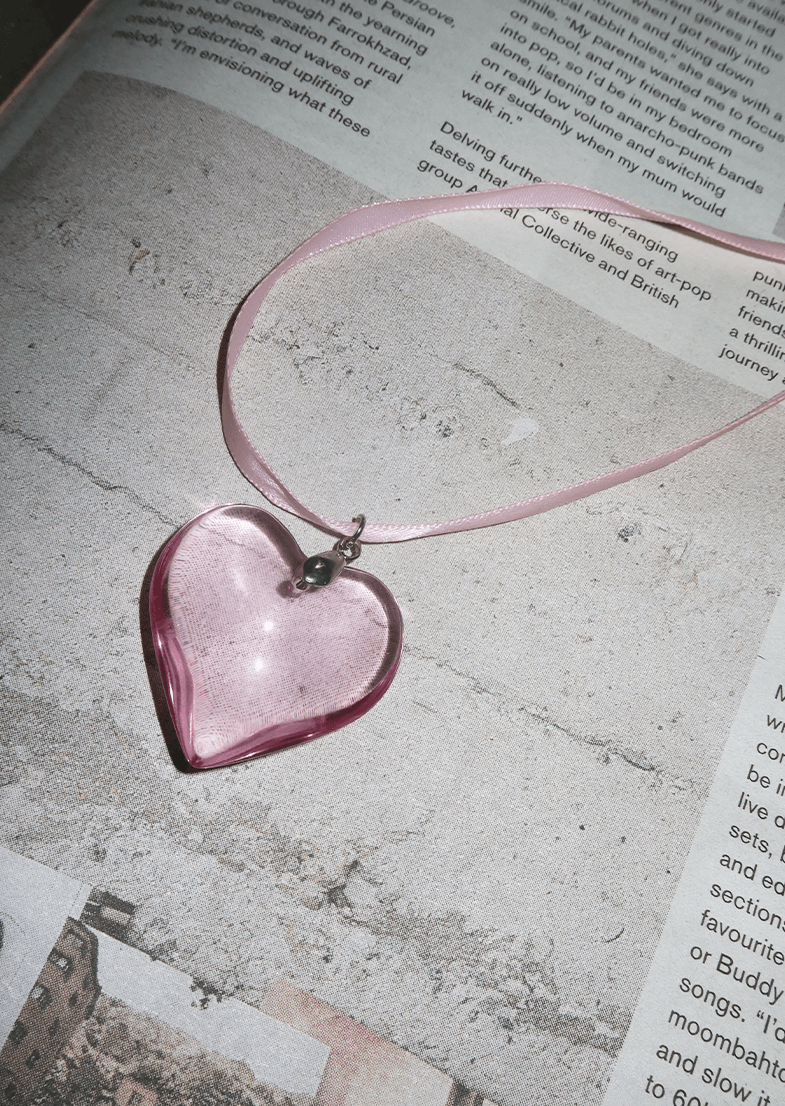 Isabelle Pink Dream Herz-Halskette aus Samt