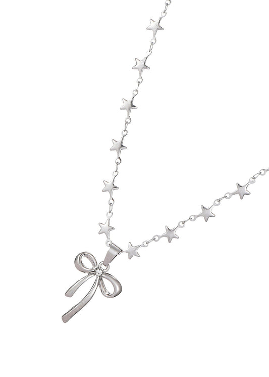 Gina Star Bow Silber Halskette