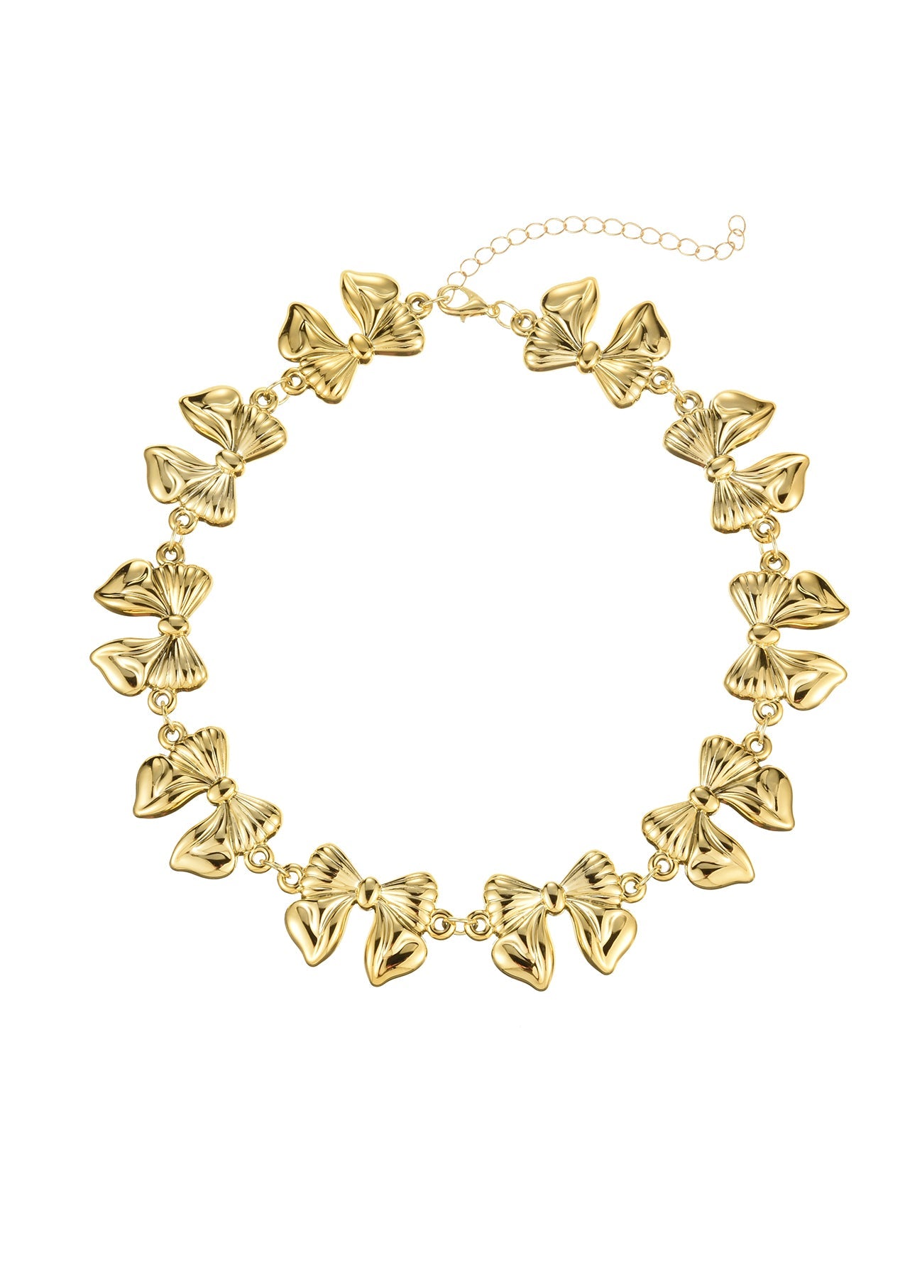 Cleo – Goldene Choker-Halskette mit riesiger Schleife