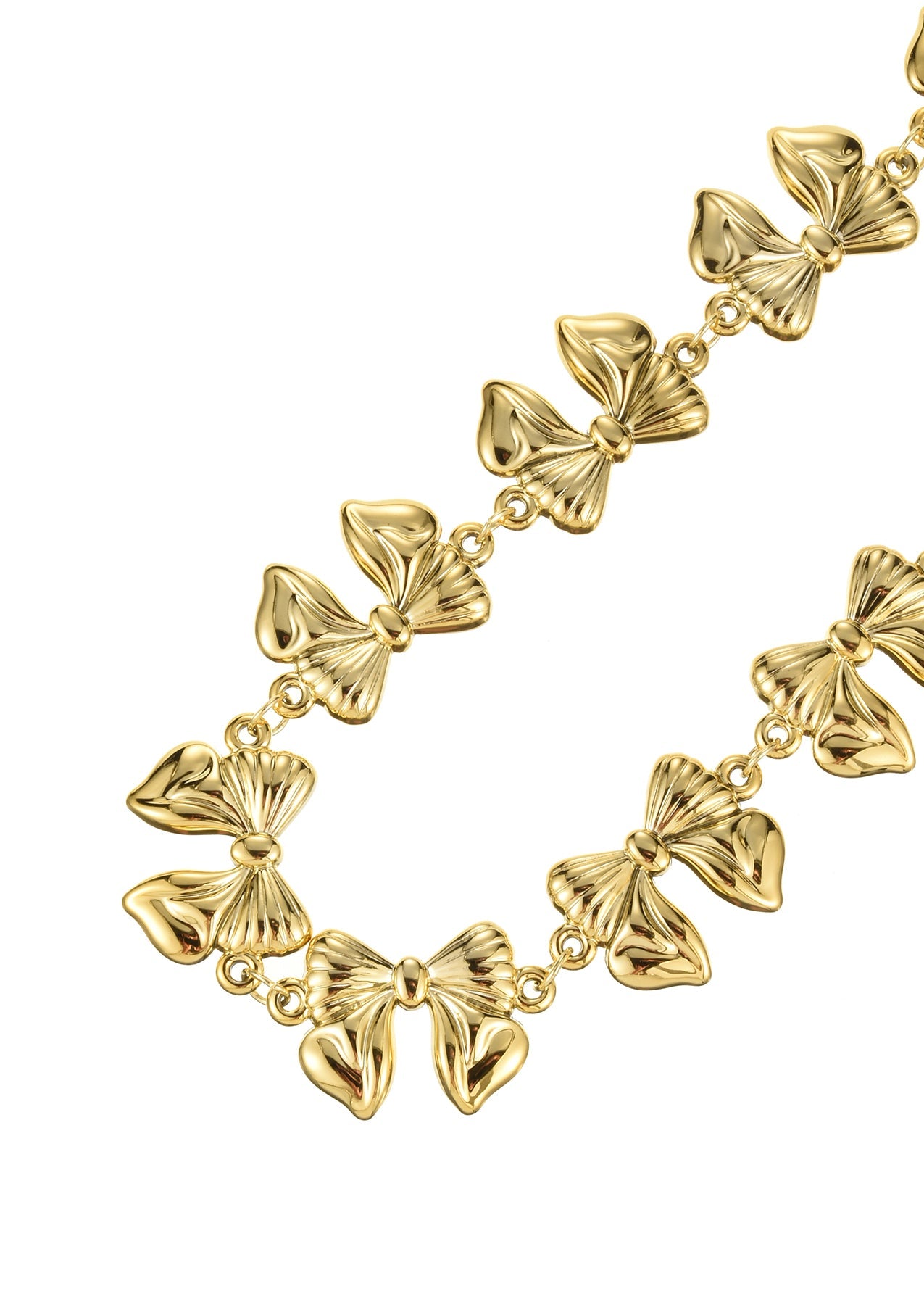 Cleo – Goldene Choker-Halskette mit riesiger Schleife