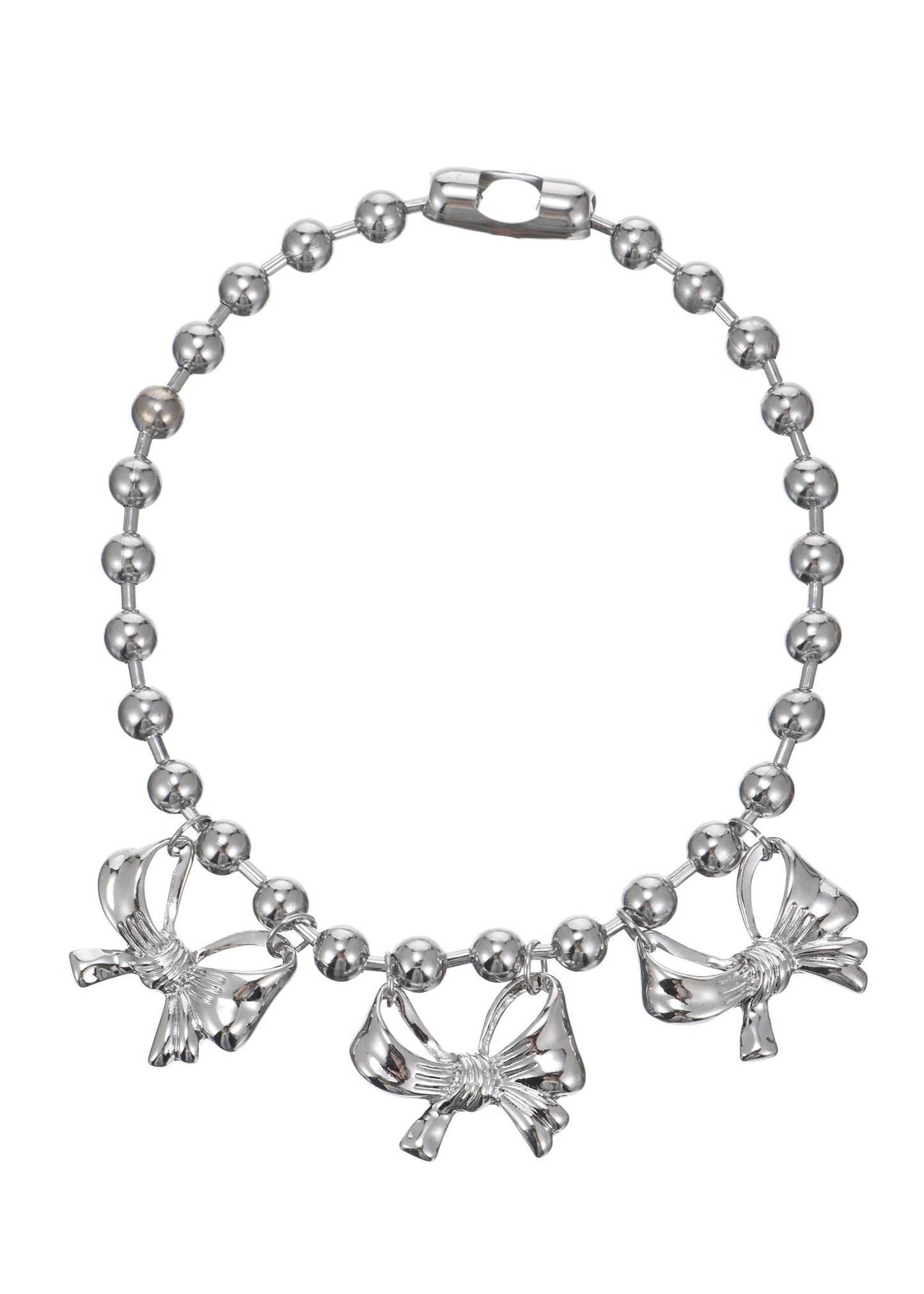 Cleo – Halskette mit riesigen Schleifen in Silber
