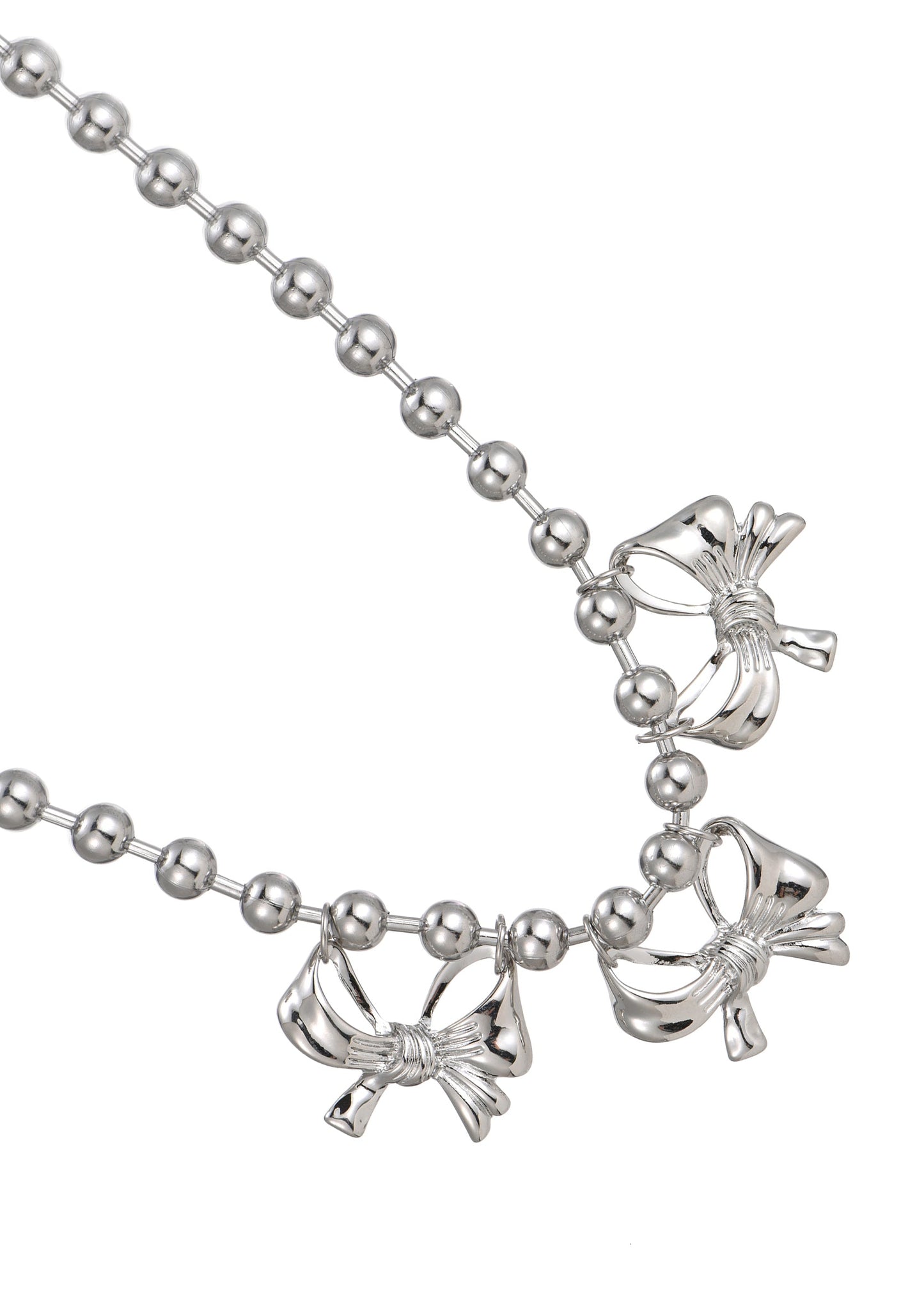 Cleo – Halskette mit riesigen Schleifen in Silber
