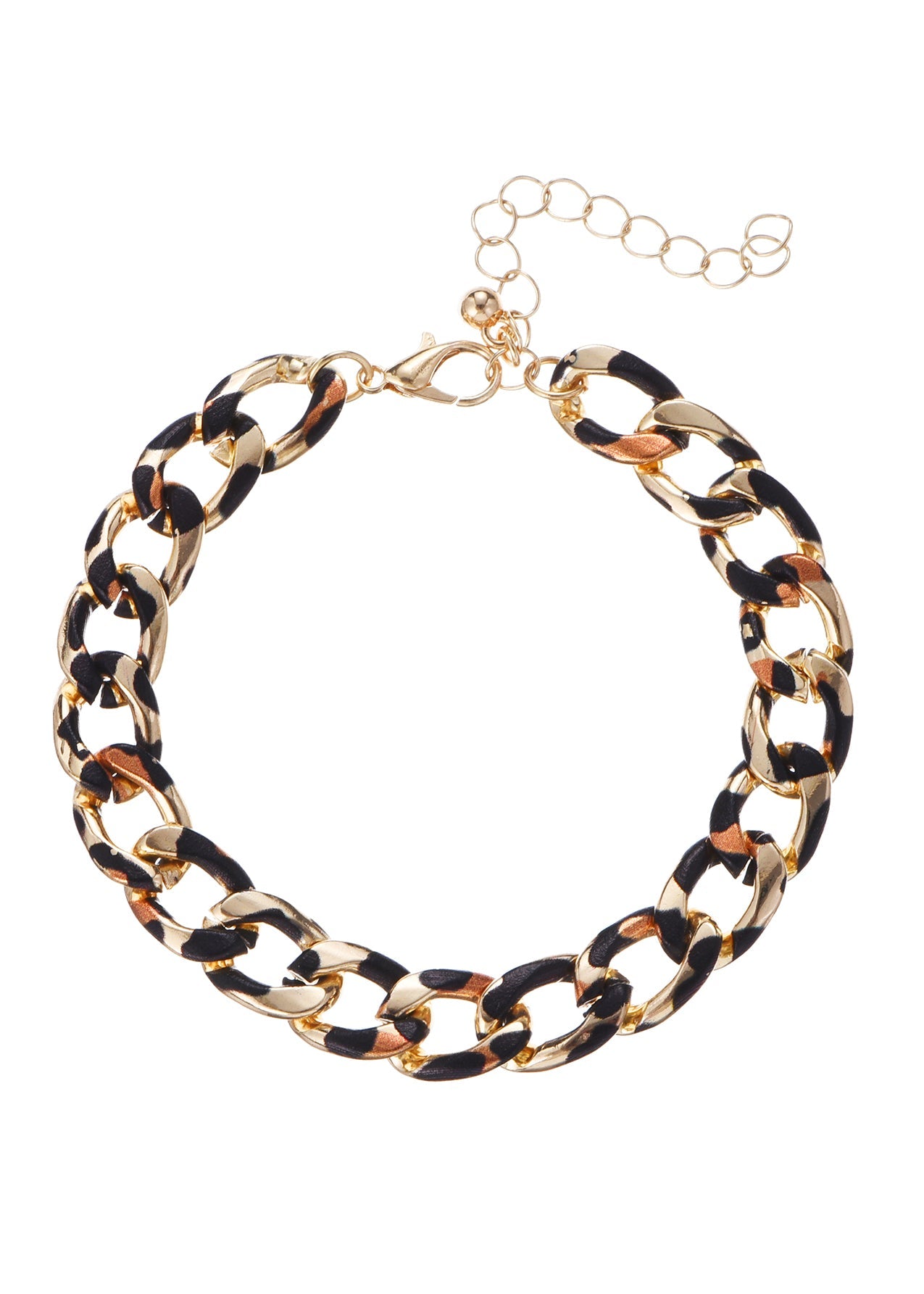 Leo Leopard Goldene Kette Halskette Armband Set