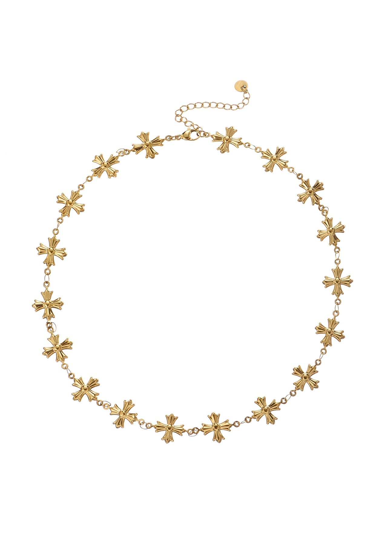 Henri Gothic Cross Golden Necklace