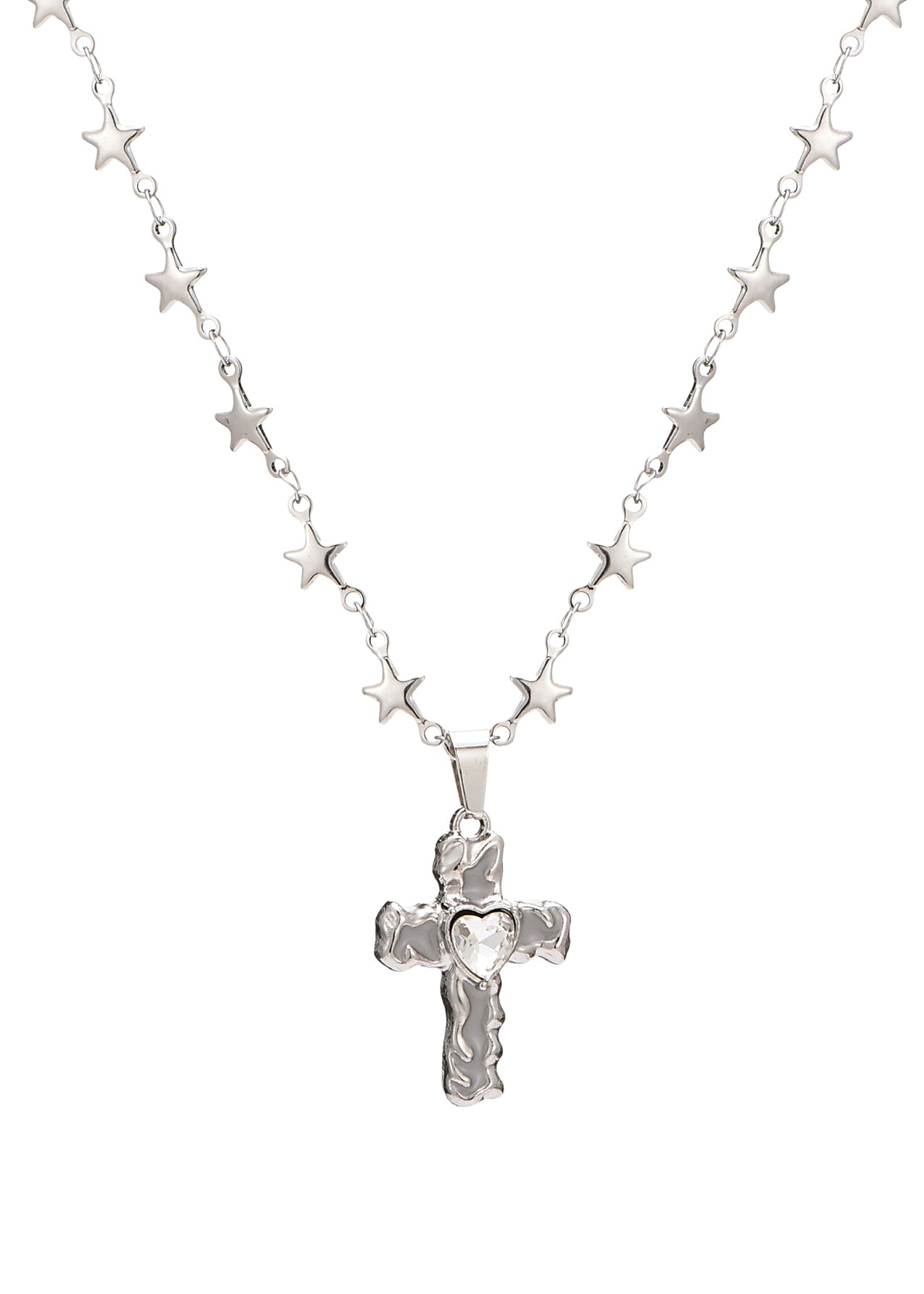 Lexie Star Cross Silver Necklace
