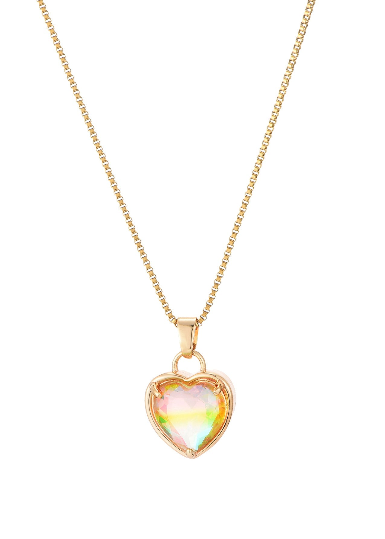 Summer Cocktail Spritz Heart Golden Necklace