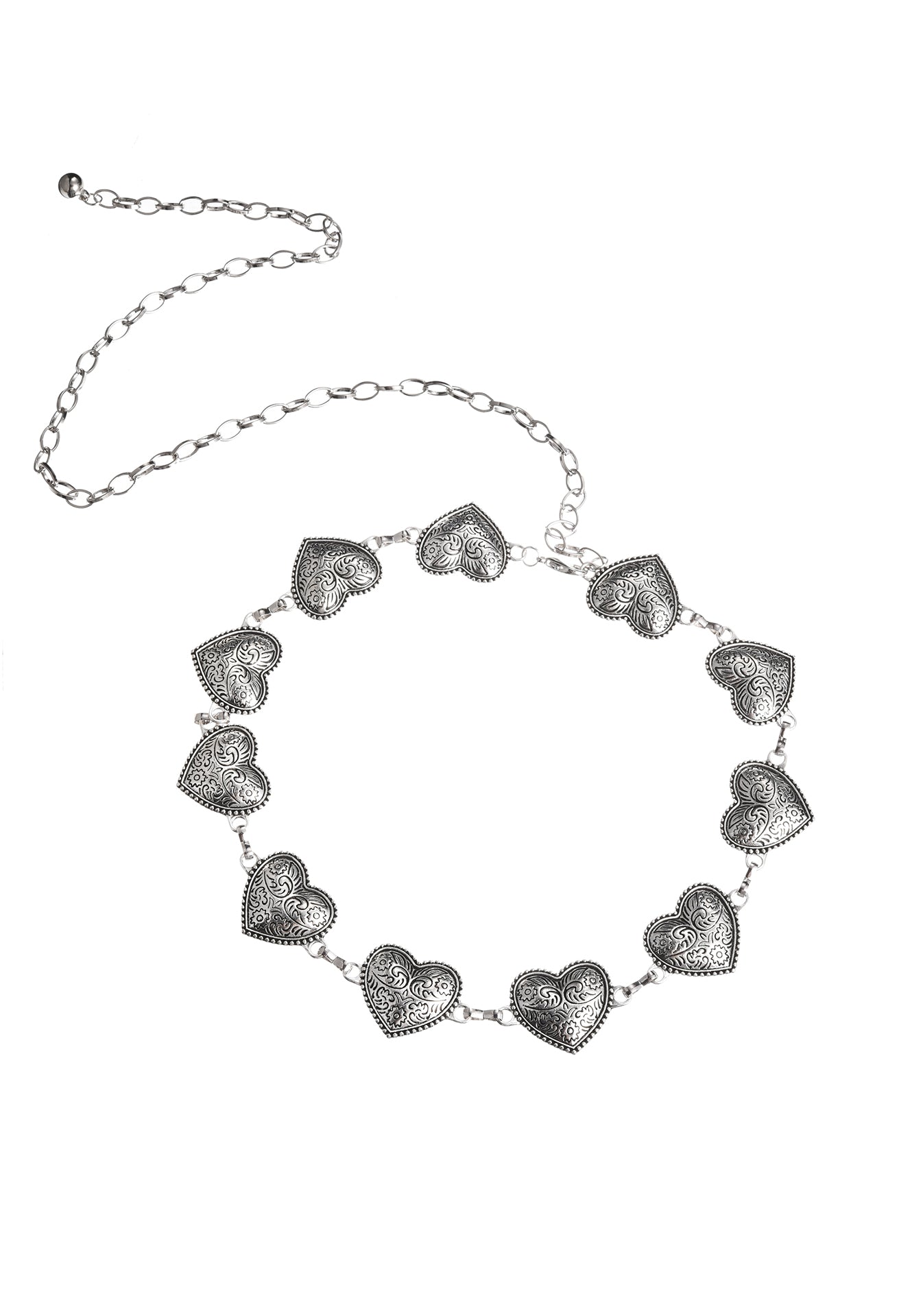 Catena da cintura vintage in argento con scritta "Love"