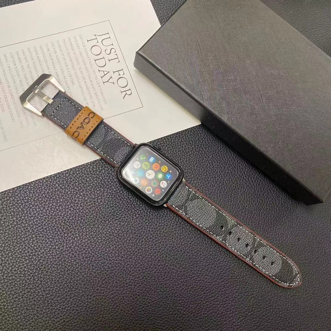 Cinturini in pelle color caffè per Apple Watch