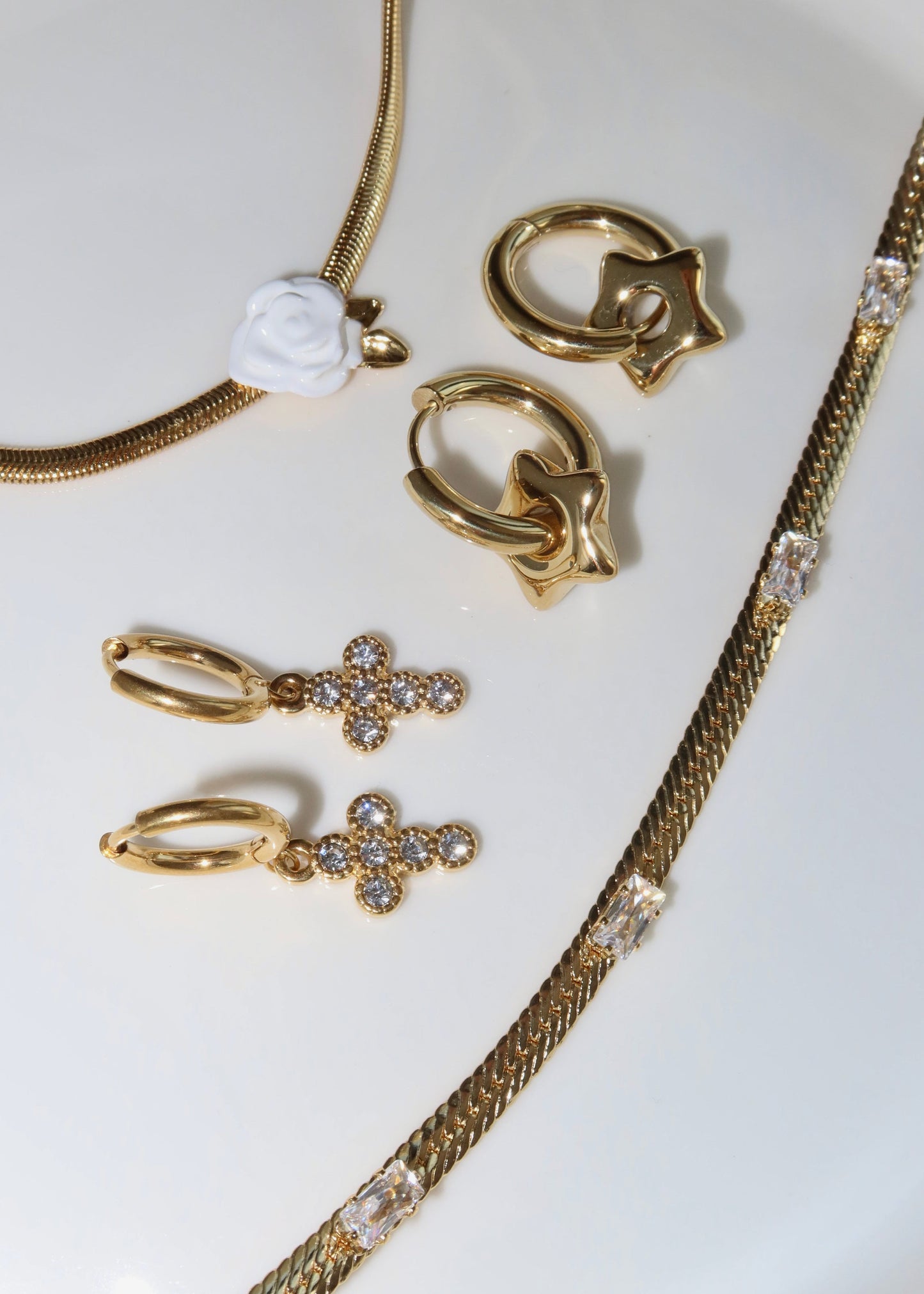 Wunderland Diamant Steine Goldene Halskette