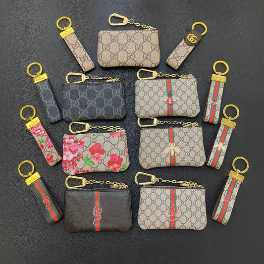 Set regalo alla moda (custodia per iPhone + portachiavi + portamonete + porta carte + cinturino per orologio)