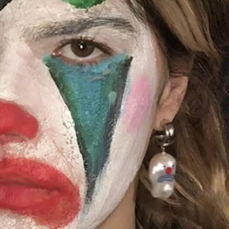 Perlenohrringe „Glücklicher Clown Trauriger Clown“