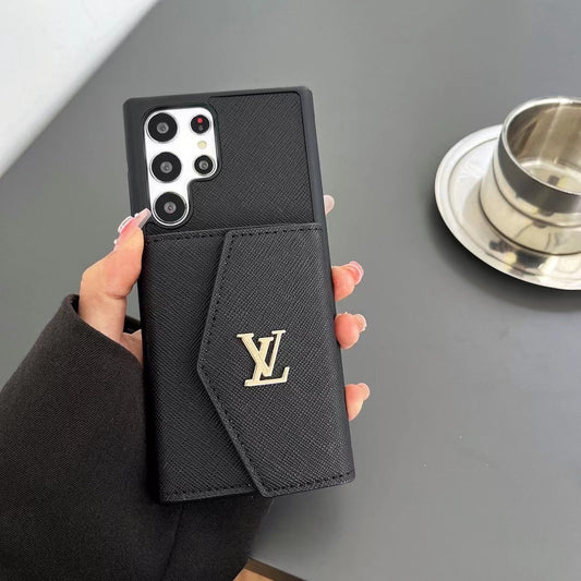 Custodia porta carte nera per Samsung Galaxy