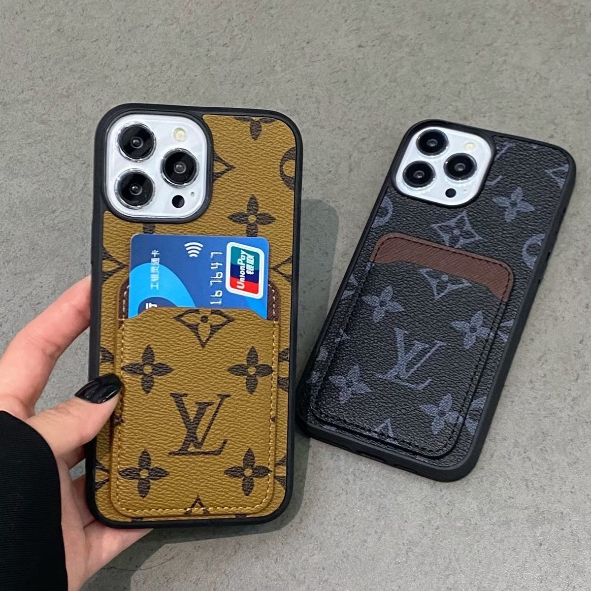 Custodia per telefono con carta di credito alla moda per iPhone