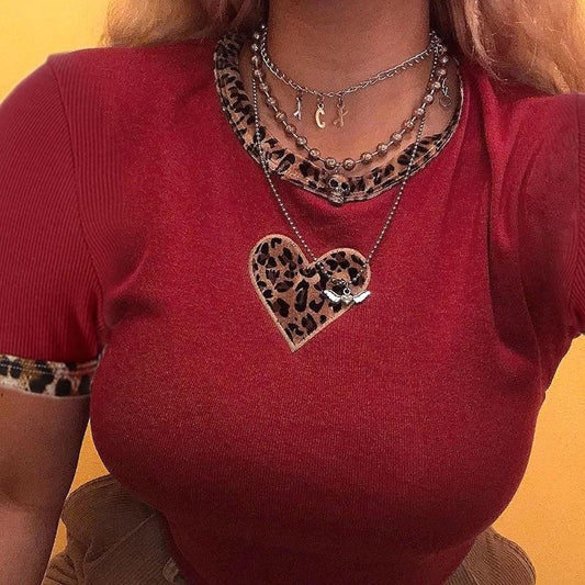 “Leo Heart” Ribbed Vintage Top
