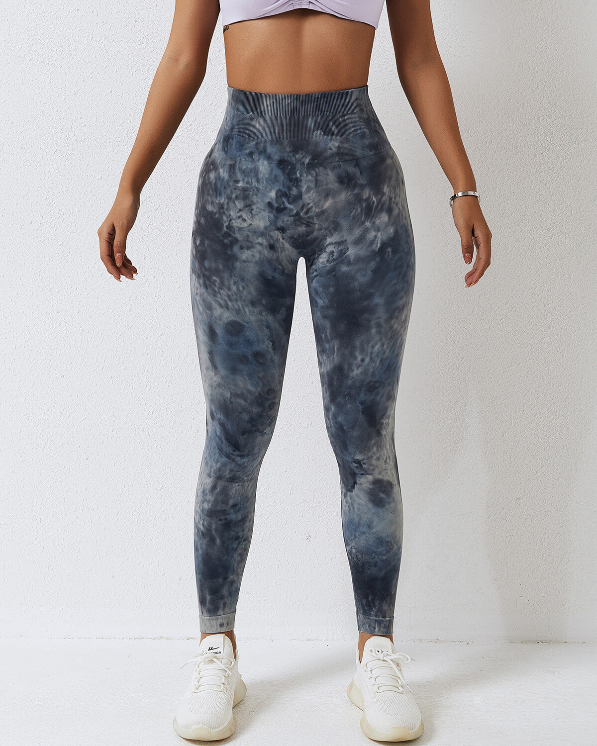 Leggings senza cuciture Leslie Scrunch - Blu Grigio
