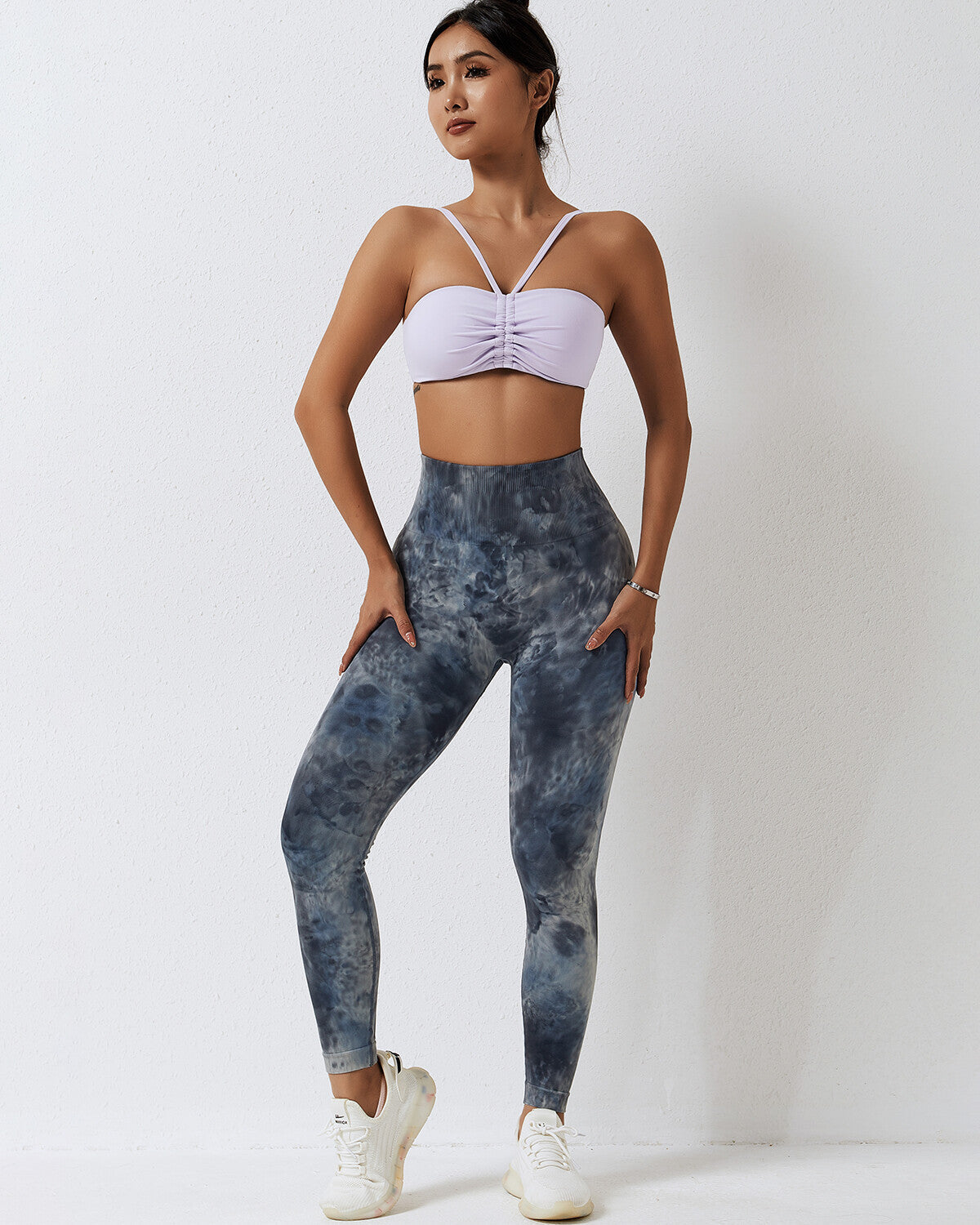 Leggings senza cuciture Leslie Scrunch - Blu Grigio