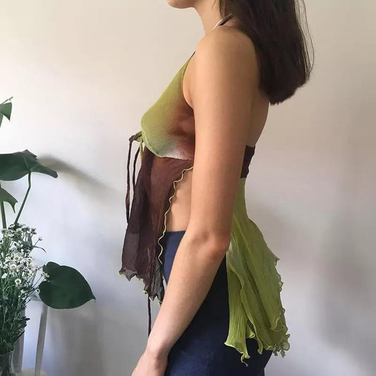 Open Back Fairy Grunge Mesh Top