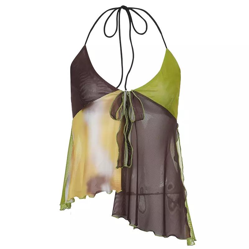 Netztop mit offenem Rücken im Fairy Grunge-Stil