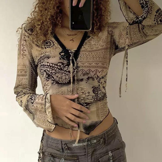 “Wild” Y2K Long Sleeve Top