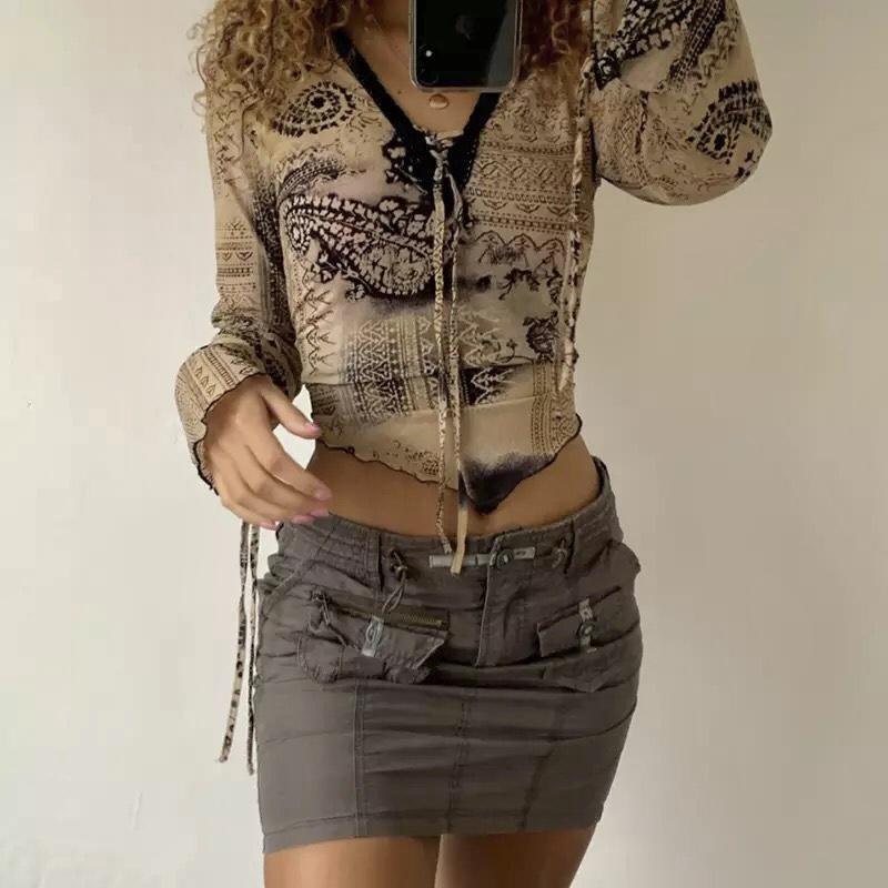 “Wild” Y2K Long Sleeve Top