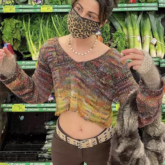 Y2K Knit Cropped Sweater