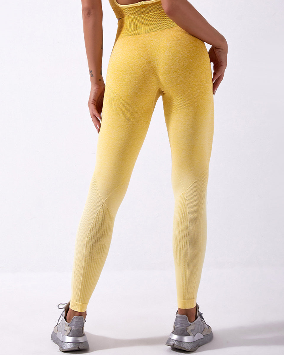 Leggings senza cuciture Calico Ombre - Giallo