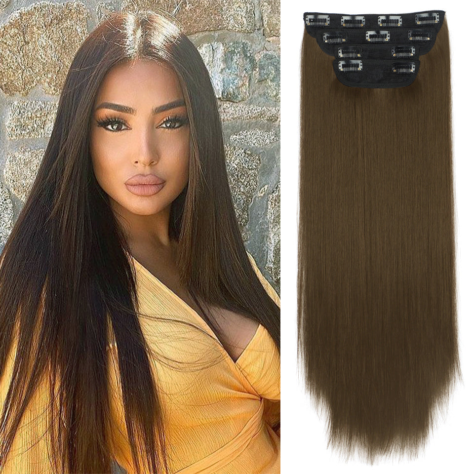 Extension per capelli lunghi e lisci con clip (4 pezzi)