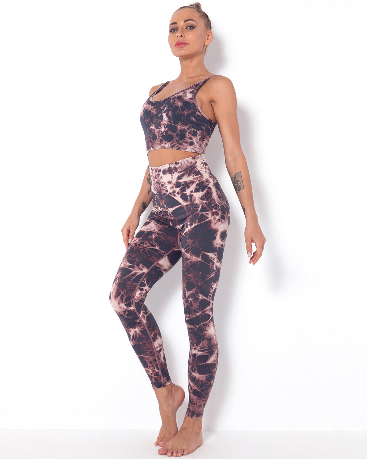 Diamond Dye Seamless Leggings - Purple