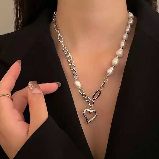 „Perlenherz“ Y2K Halskette