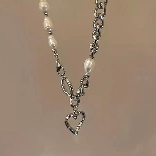 „Perlenherz“ Y2K Halskette