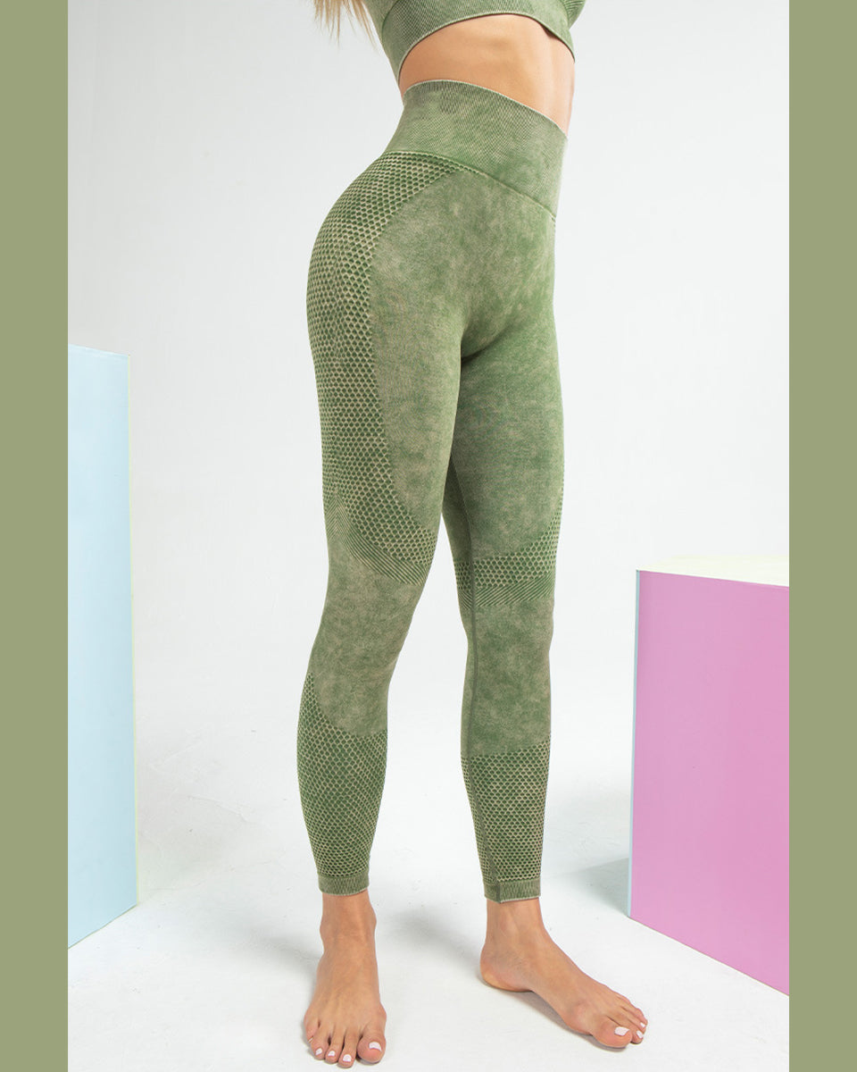 Leggings senza cuciture Infinity - Verde militare