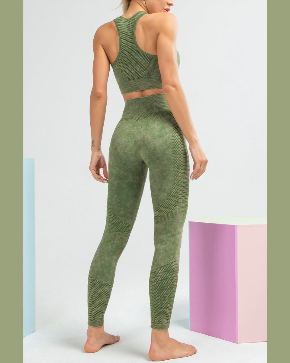 Leggings senza cuciture Infinity - Verde militare